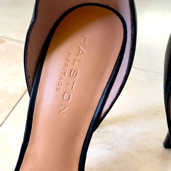 Halston high heel sandals. Black soft leather. Size 7. - Picture 8 of 8
